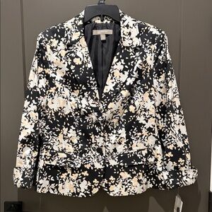 Black Blazer with Cream & White Floral Print